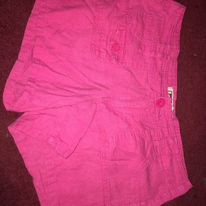 Pink shorts. Lower rise. Size 9